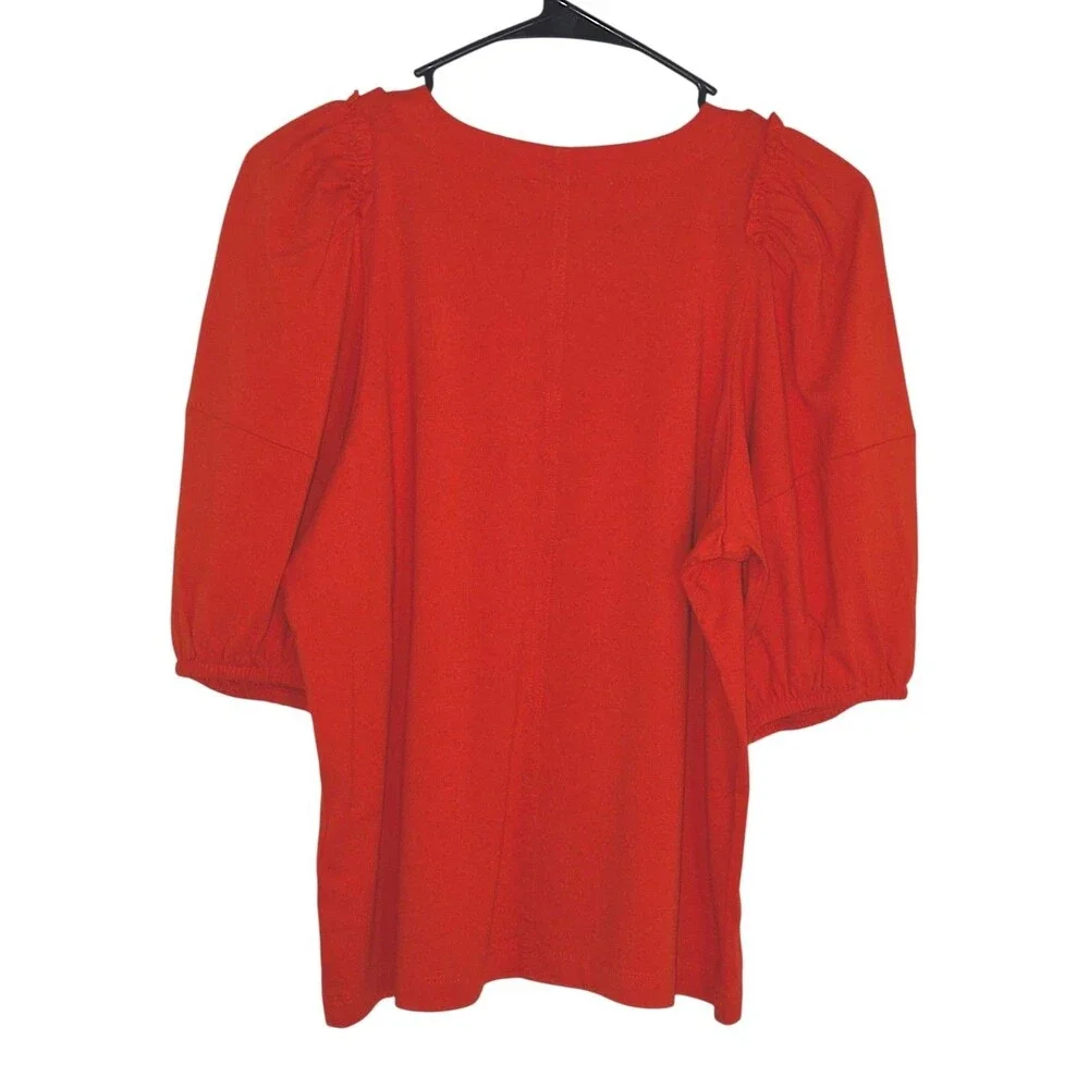 Women's Top, Madewell Puff-Sleeve Tee Oversized deep orange color Small